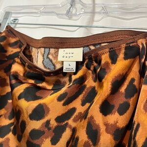 a new day Leopard-Print A-Line Skirt in Brown and Black